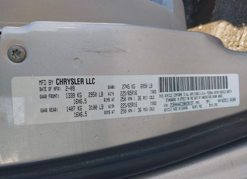 Photo 9 of 2009 Dodge Grand CARAVAN SE (VIN 2D8HN44E39R638197)