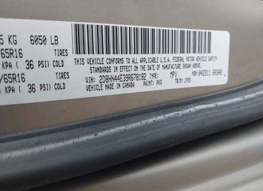 Photo 9 of 2009 Dodge Grand CARAVAN SE (VIN 2D8HN44E39R678182)