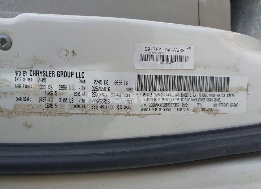 Photo 9 of 2009 Dodge Grand CARAVAN SE (VIN 2D8HN44E39R687352)