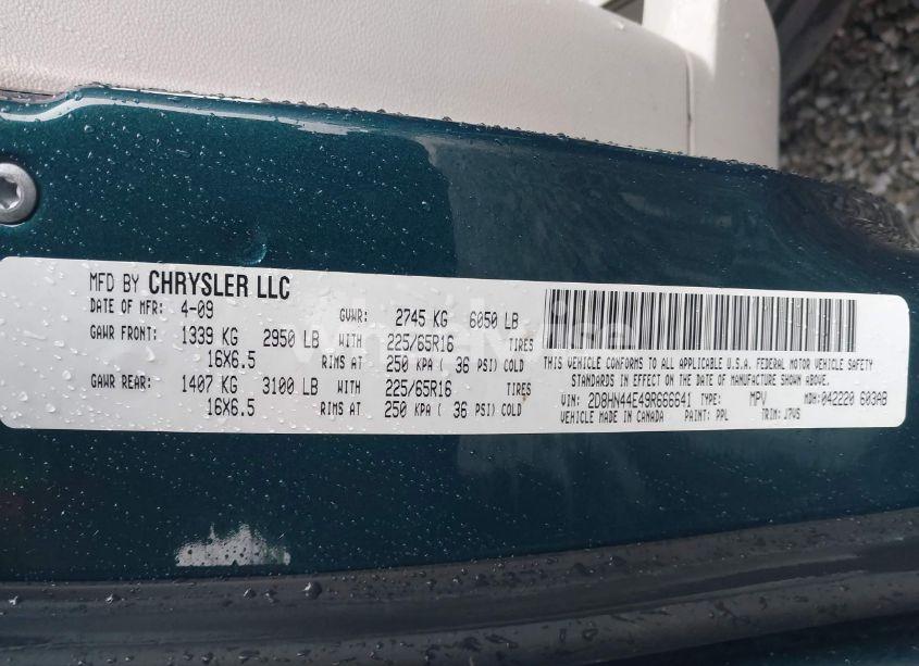 Photo 9 of 2009 Dodge Grand CARAVAN SE (VIN 2D8HN44E49R666641)