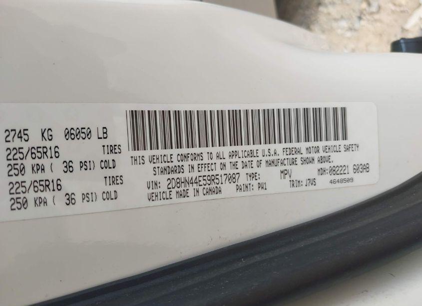 Photo 9 of 2009 Dodge Grand CARAVAN SE (VIN 2D8HN44E59R517087)