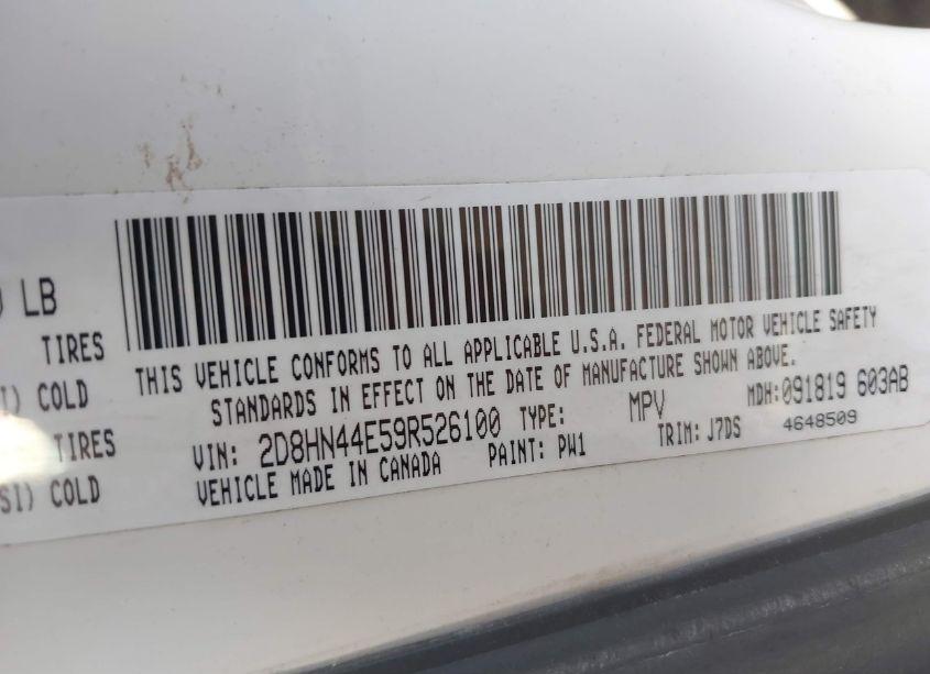 Photo 9 of 2009 Dodge Grand CARAVAN SE (VIN 2D8HN44E59R526100)