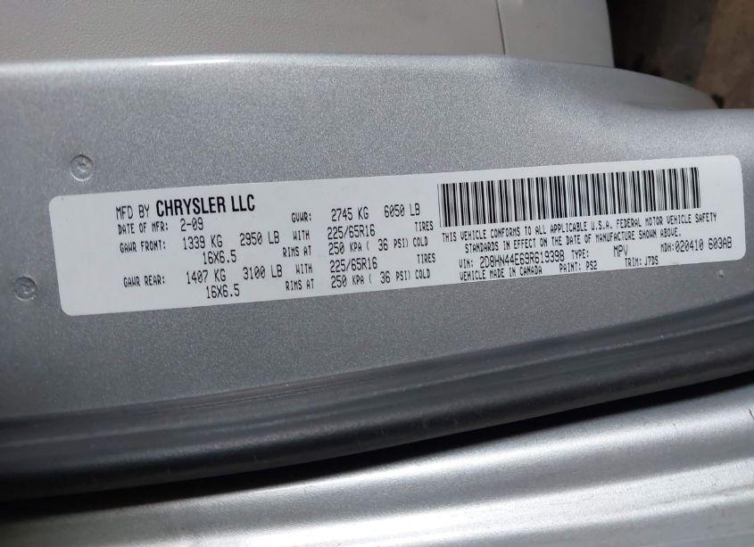 Photo 9 of 2009 Dodge Grand CARAVAN SE (VIN 2D8HN44E69R619398)