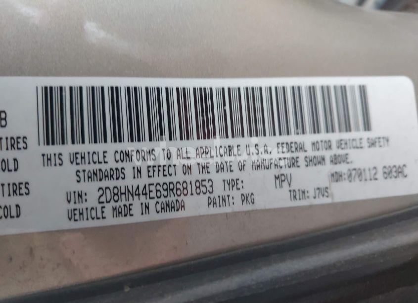 Photo 9 of 2009 Dodge Grand CARAVAN SE (VIN 2D8HN44E69R681853)