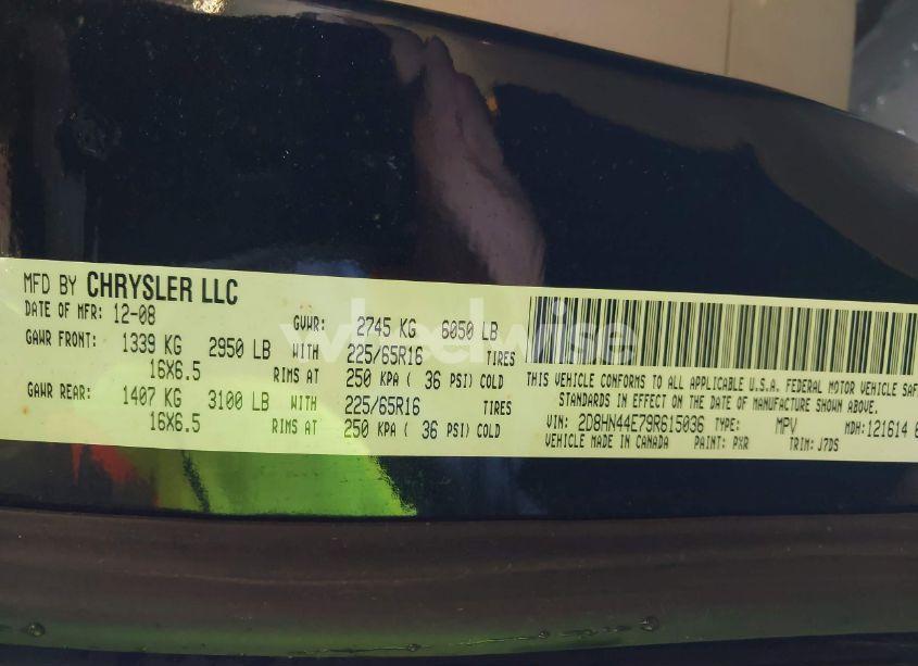 Photo 9 of 2009 Dodge Grand CARAVAN SE (VIN 2D8HN44E79R615036)