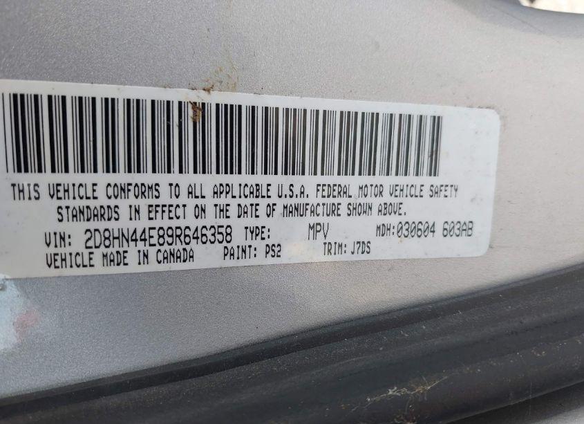 Photo 9 of 2009 Dodge Grand CARAVAN SE (VIN 2D8HN44E89R646358)