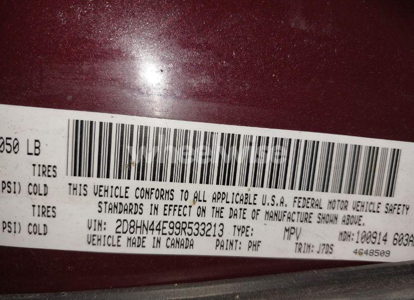 Photo 9 of 2009 Dodge Grand CARAVAN SE (VIN 2D8HN44E99R533213)