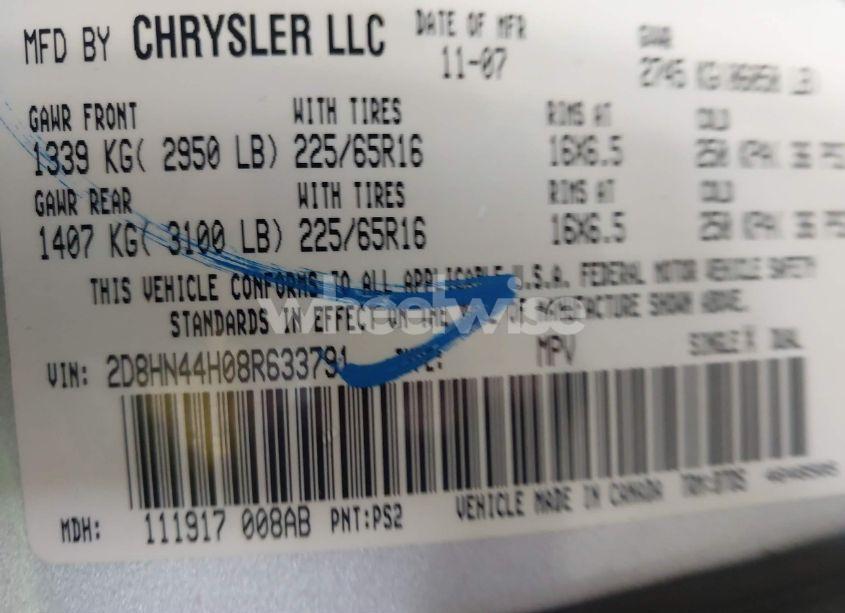 Photo 9 of 2008 Dodge Grand CARAVAN SE (VIN 2D8HN44H08R633791)