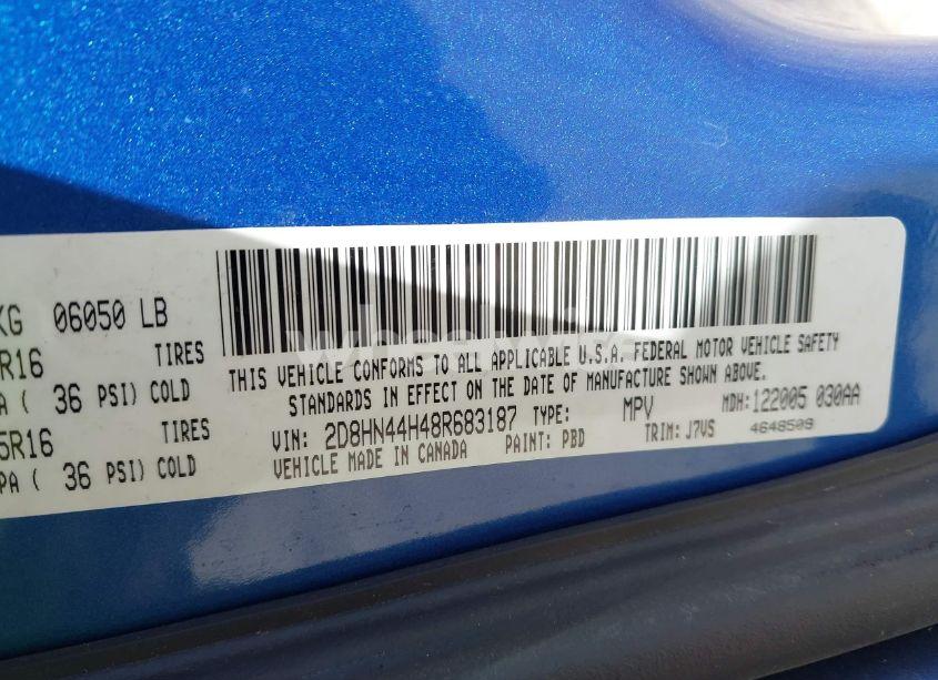 Photo 9 of 2008 Dodge Grand CARAVAN SE (VIN 2D8HN44H48R683187)