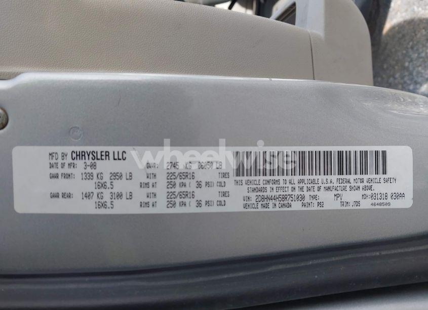 Photo 9 of 2008 Dodge Grand CARAVAN SE (VIN 2D8HN44H58R751030)