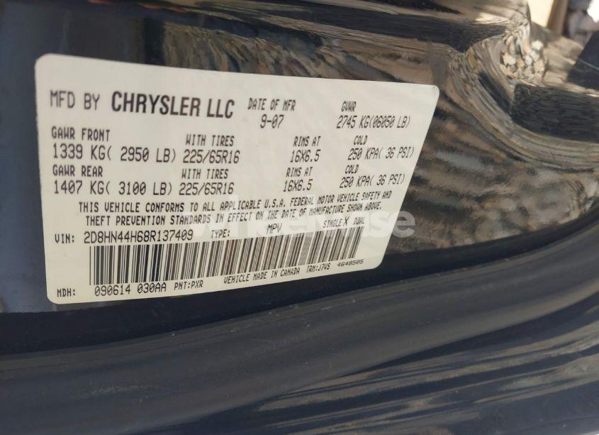 Photo 9 of 2008 Dodge Grand CARAVAN SE (VIN 2D8HN44H68R137409)