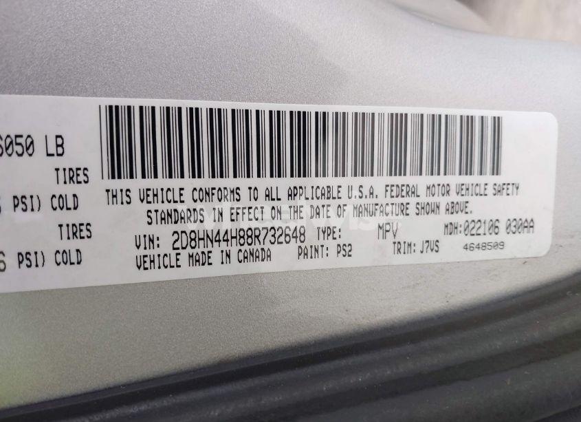 Photo 9 of 2008 Dodge Grand CARAVAN SE (VIN 2D8HN44H88R732648)