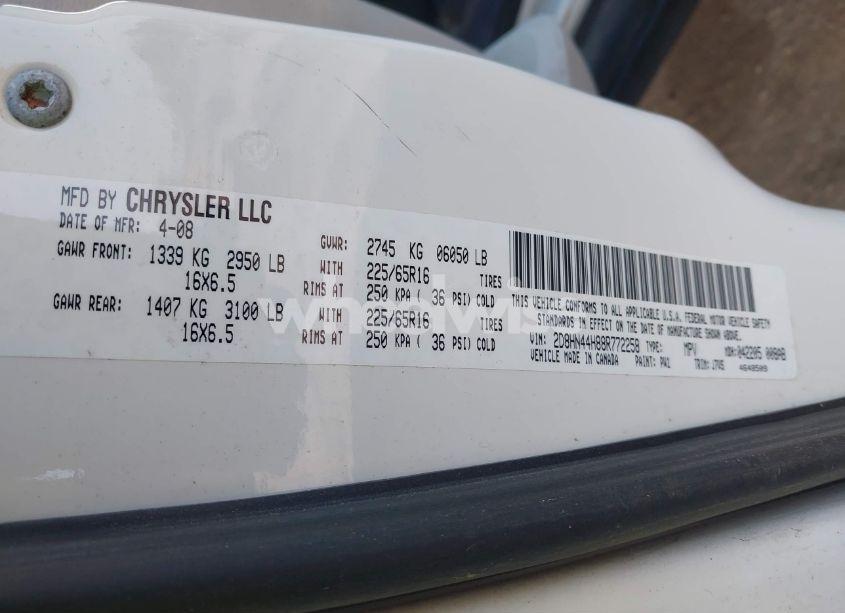 Photo 9 of 2008 Dodge Grand CARAVAN SE (VIN 2D8HN44H88R772258)