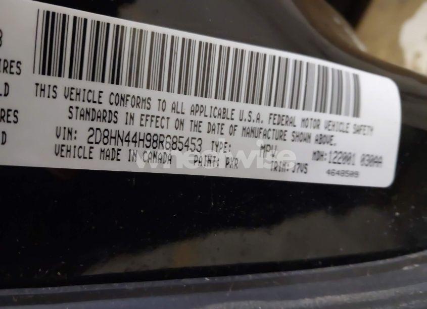 Photo 9 of 2008 Dodge Grand CARAVAN SE (VIN 2D8HN44H98R685453)