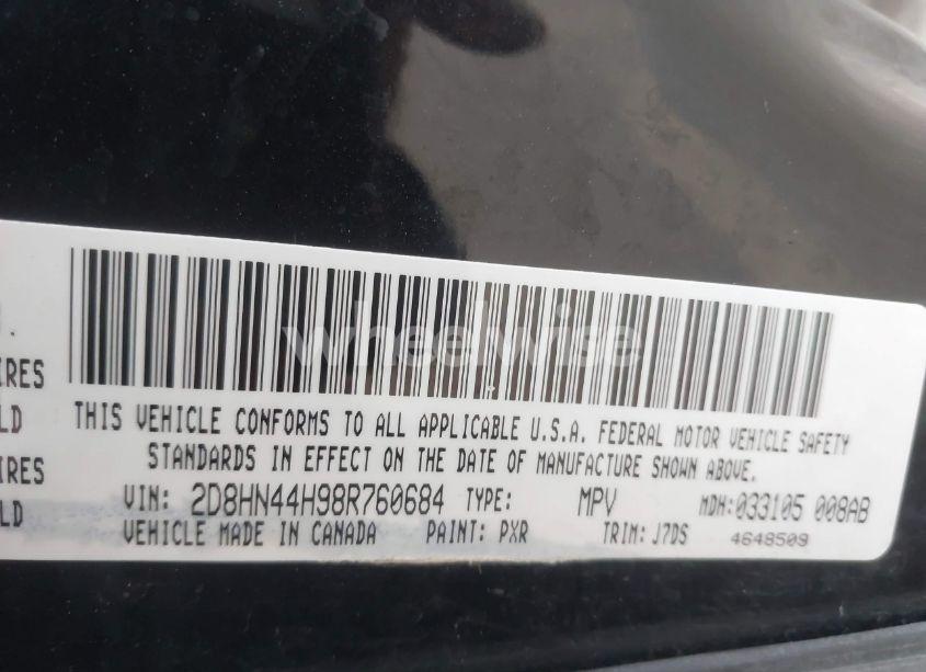 Photo 9 of 2008 Dodge Grand CARAVAN SE (VIN 2D8HN44H98R760684)