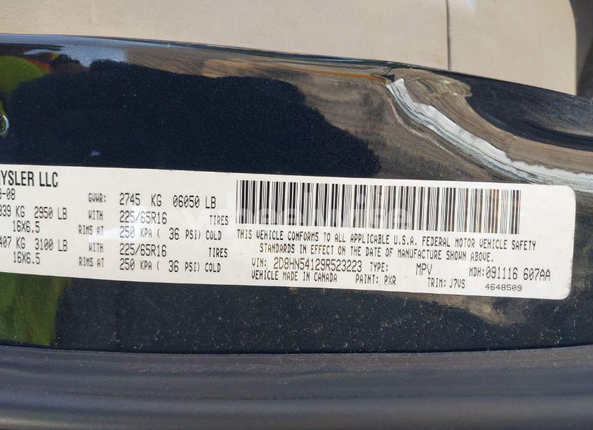 Photo 9 of 2009 Dodge Grand CARAVAN SXT (VIN 2D8HN54129R523223)