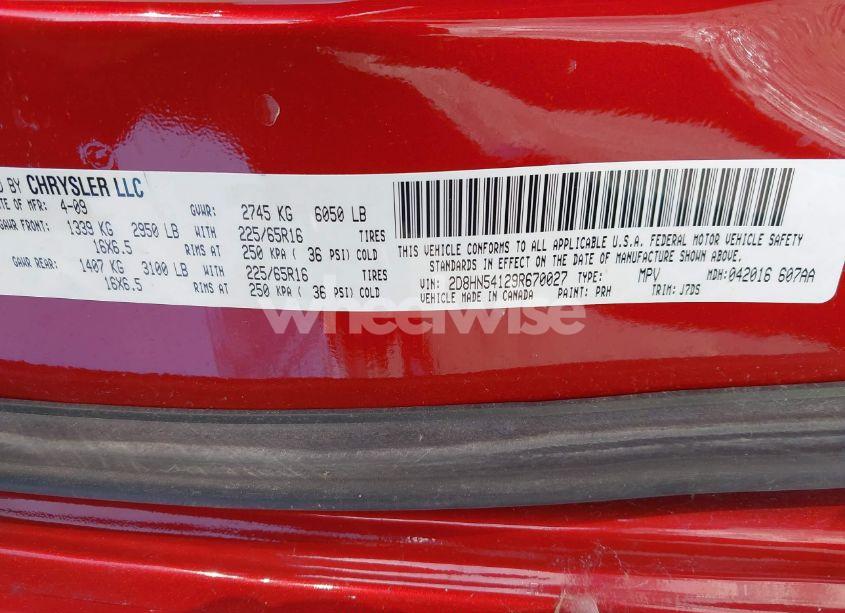 Photo 9 of 2009 Dodge Grand CARAVAN SXT (VIN 2D8HN54129R670027)