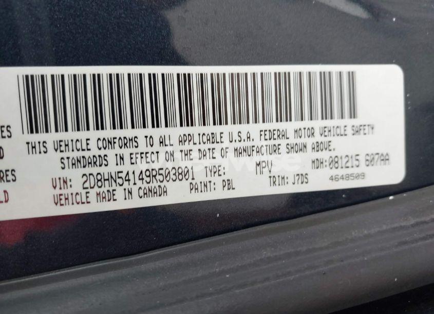 Photo 9 of 2009 Dodge Grand CARAVAN SXT (VIN 2D8HN54149R503801)
