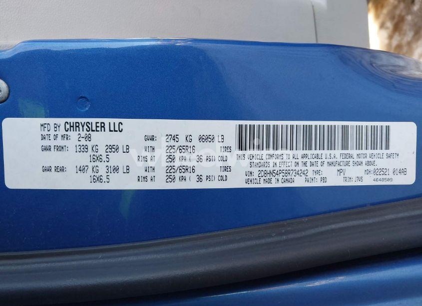 Photo 9 of 2008 Dodge Grand CARAVAN SXT (VIN 2D8HN54P58R734242)