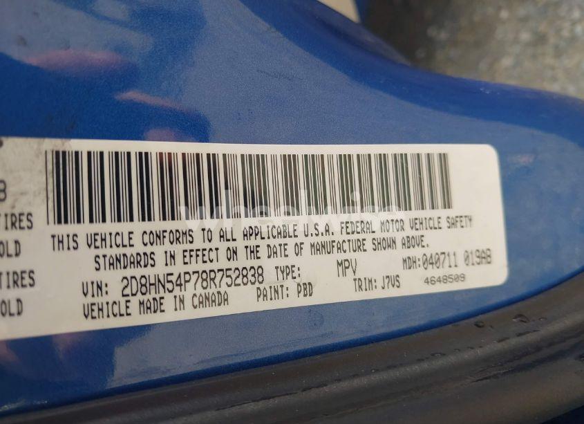 Photo 9 of 2008 Dodge Grand CARAVAN SXT (VIN 2D8HN54P78R752838)