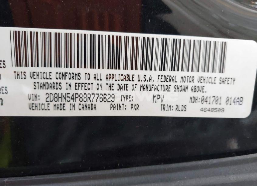 Photo 9 of 2008 Dodge Grand CARAVAN SXT (VIN 2D8HN54P88R776629)
