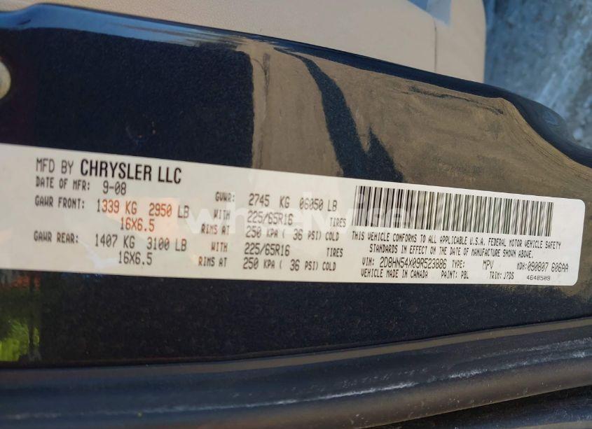 Photo 9 of 2009 Dodge Grand CARAVAN SXT (VIN 2D8HN54X09R523886)
