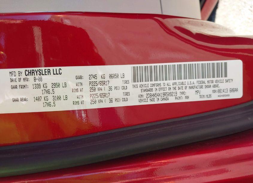 Photo 9 of 2009 Dodge Grand CARAVAN SXT (VIN 2D8HN54X19R509219)