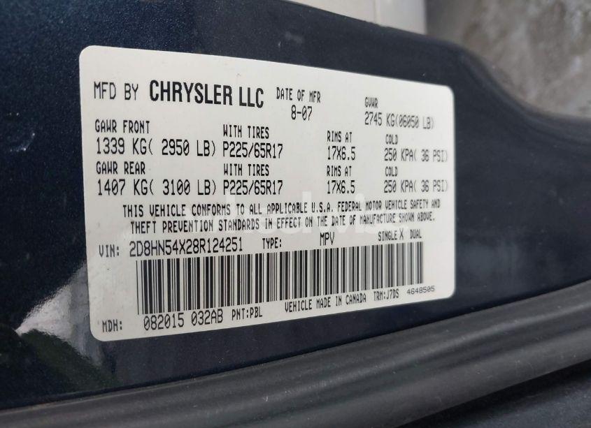 Photo 9 of 2008 Dodge Grand CARAVAN SXT (VIN 2D8HN54X28R124251)