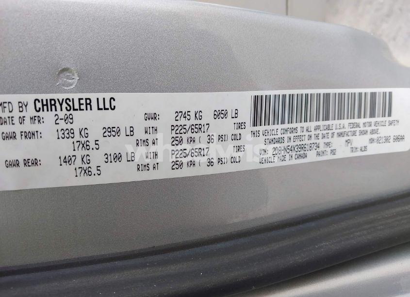 Photo 9 of 2009 Dodge Grand CARAVAN SXT (VIN 2D8HN54X39R618734)