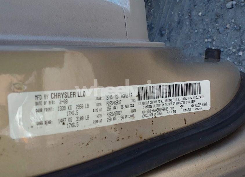 Photo 9 of 2008 Dodge Grand CARAVAN SXT (VIN 2D8HN54X58R706683)