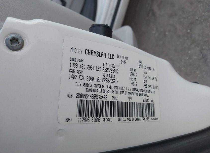 Photo 9 of 2008 Dodge Grand CARAVAN SXT (VIN 2D8HN54X68R645408)