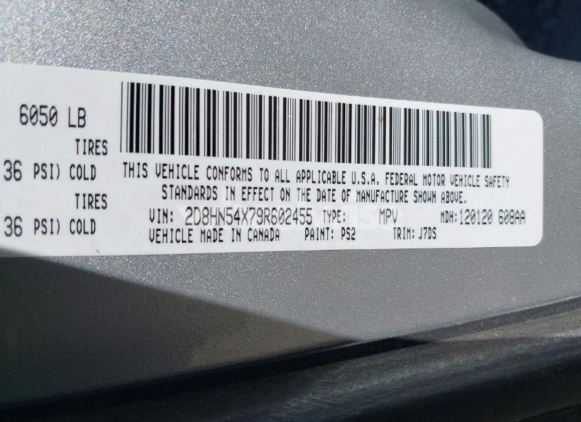 Photo 9 of 2009 Dodge Grand CARAVAN SXT (VIN 2D8HN54X79R602455)
