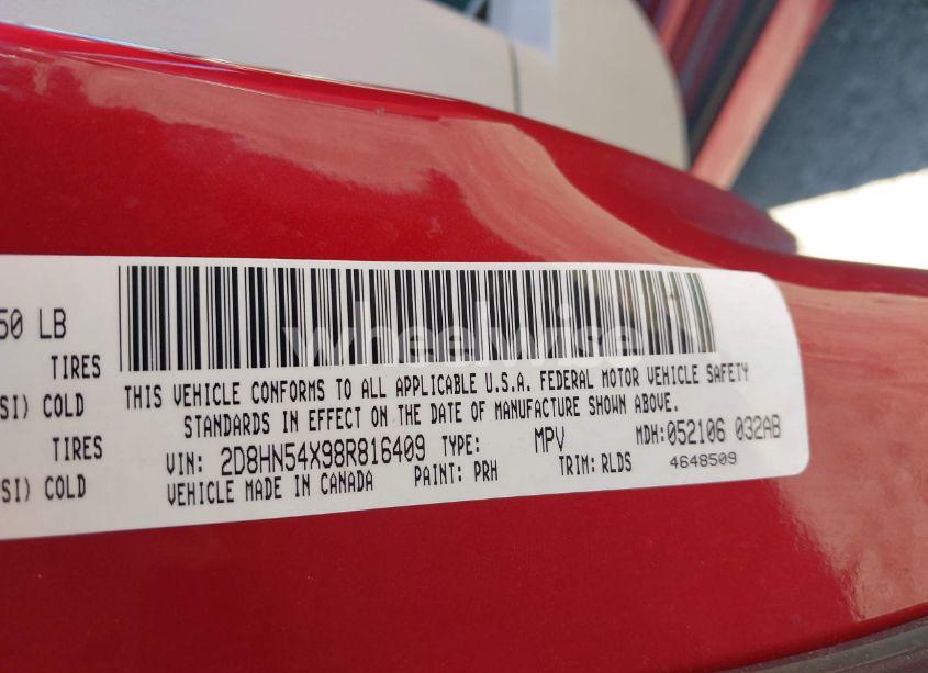 Photo 9 of 2008 Dodge Grand CARAVAN SXT (VIN 2D8HN54X98R816409)