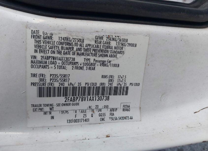 Photo 9 of 2010 Ford Crown VICTORIA POLICE INTERCEPTOR (VIN 2FABP7BV1AX130738)