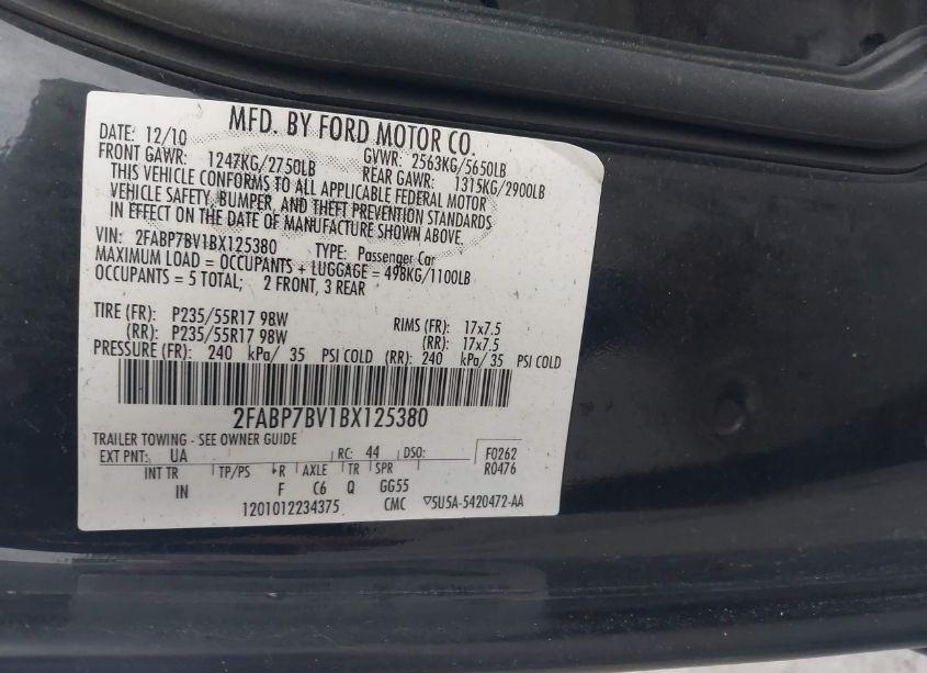 Photo 9 of 2011 Ford Crown VICTORIA POLICE INTERCEPTOR (VIN 2FABP7BV1BX125380)