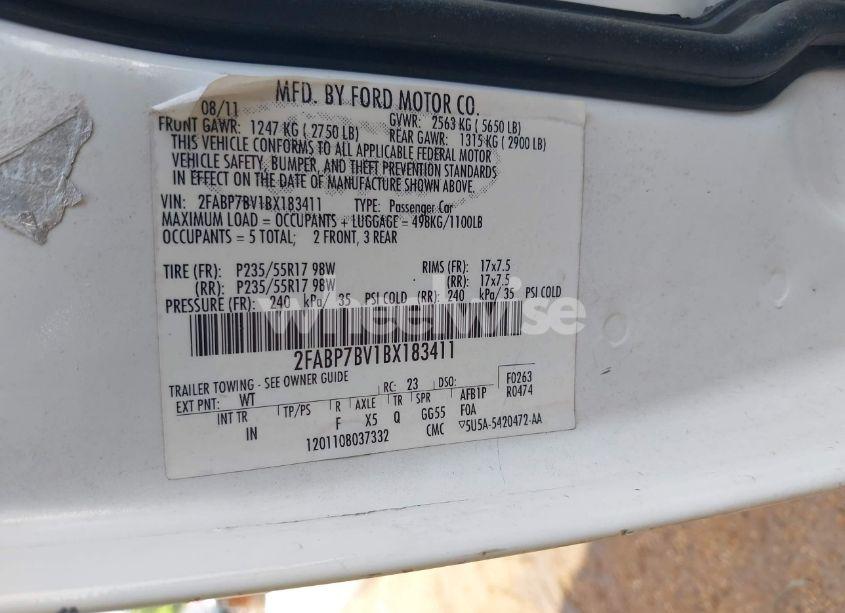 Photo 9 of 2011 Ford Crown VICTORIA POLICE INTERCEPTOR (VIN 2FABP7BV1BX183411)