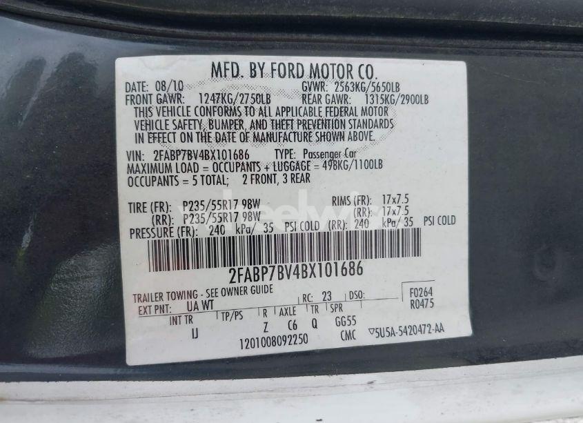 Photo 9 of 2011 Ford Crown VICTORIA POLICE INTERCEPTOR (VIN 2FABP7BV4BX101686)