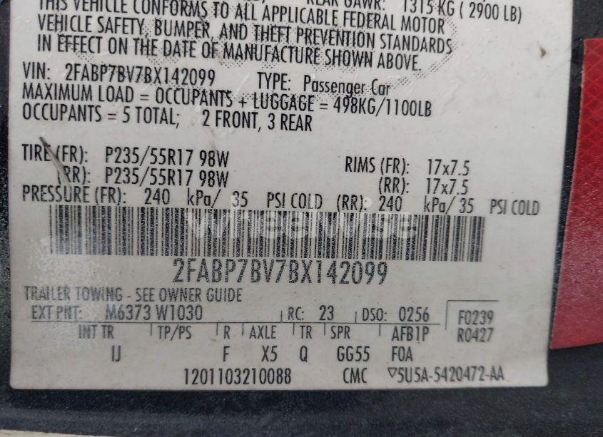 Photo 9 of 2011 Ford Crown VICTORIA POLICE INTERCEPTOR (VIN 2FABP7BV7BX142099)