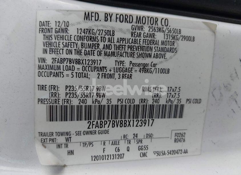 Photo 9 of 2011 Ford Crown VICTORIA POLICE INTERCEPTOR (VIN 2FABP7BV8BX123917)