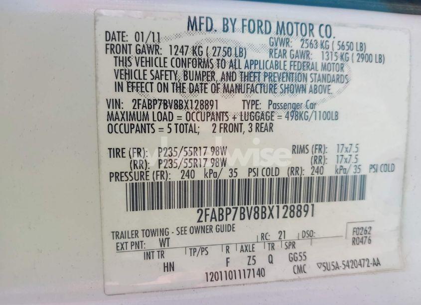 Photo 9 of 2011 Ford Crown VICTORIA POLICE INTERCEPTOR (VIN 2FABP7BV8BX128891)