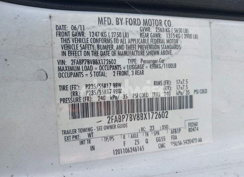 Photo 9 of 2011 Ford Crown VICTORIA POLICE INTERCEPTOR (VIN 2FABP7BV8BX172602)