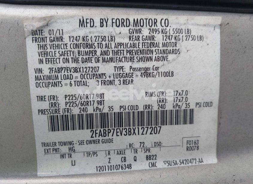 Photo 9 of 2011 Ford Crown VICTORIA LX (VIN 2FABP7EV3BX127207)