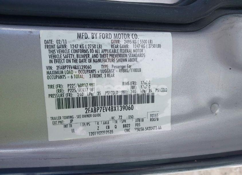 Photo 9 of 2011 Ford Crown VICTORIA LX (VIN 2FABP7EV4BX139060)