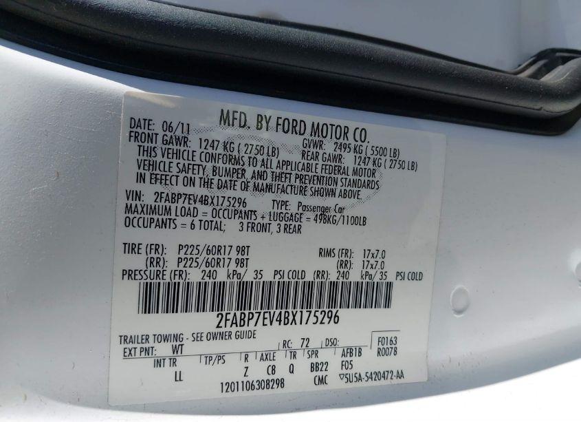 Photo 9 of 2011 Ford Crown VICTORIA LX (VIN 2FABP7EV4BX175296)