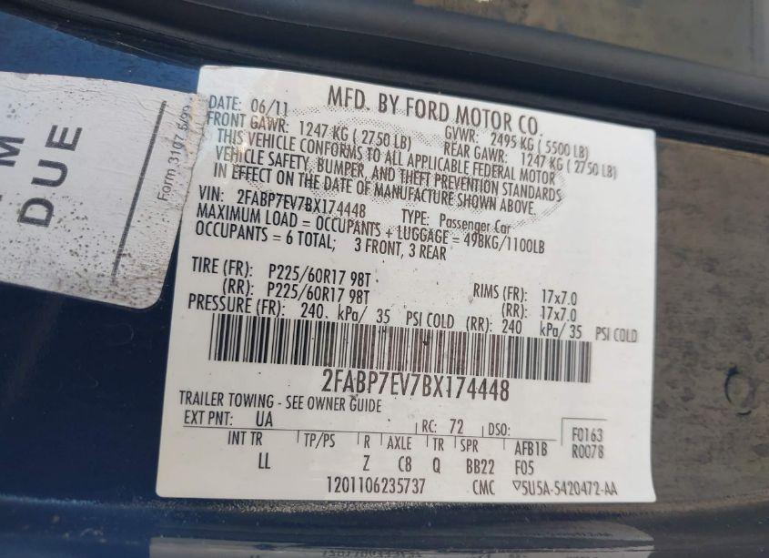 Photo 9 of 2011 Ford Crown VICTORIA LX (VIN 2FABP7EV7BX174448)