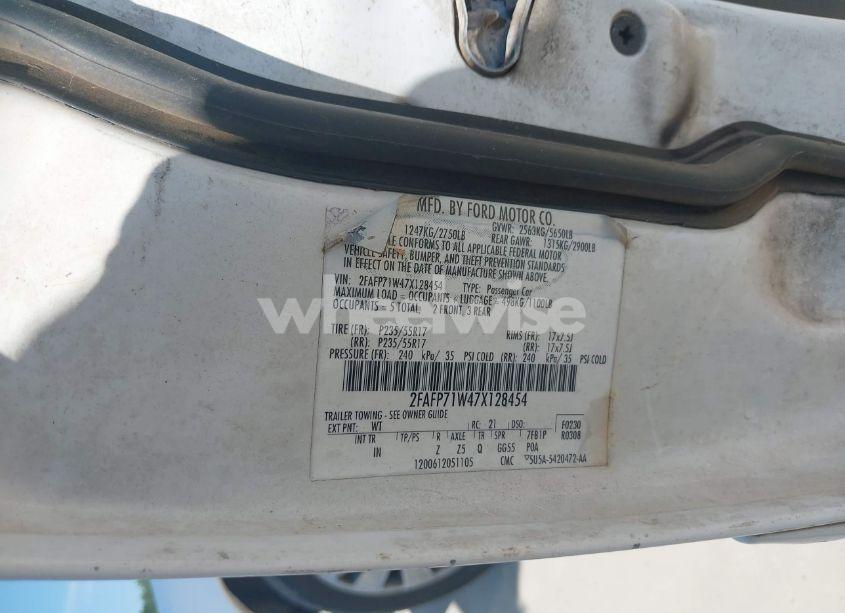 Photo 9 of 2007 Ford Crown VICTORIA POLICE/POLICE INTERCEPTOR (VIN 2FAFP71W47X128454)