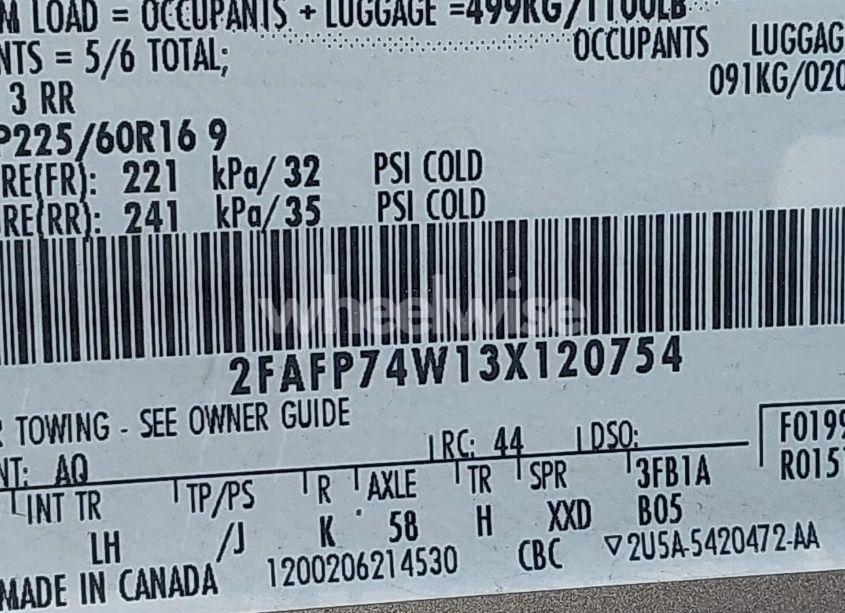 Photo 9 of 2003 Ford Crown VICTORIA LX (VIN 2FAFP74W13X120754)