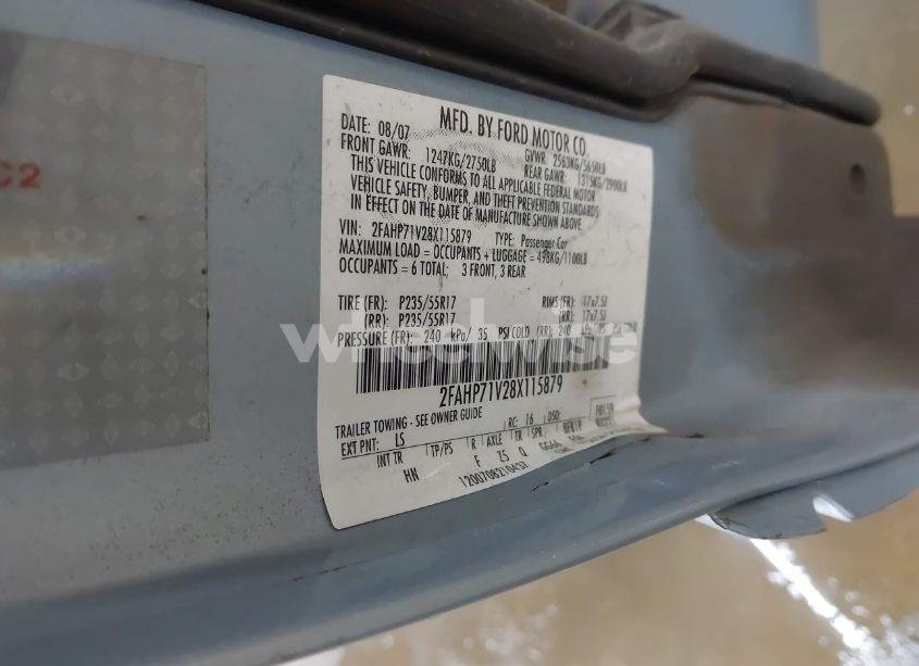 Photo 9 of 2008 Ford Crown VICTORIA (VIN 2FAHP71V28X115879)