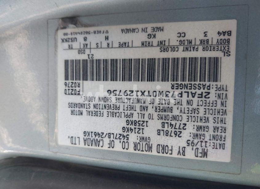 Photo 9 of 1996 Ford Crown VICTORIA (VIN 2FALP73W0TX129756)