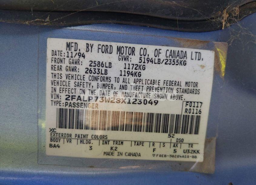 Photo 9 of 1995 Ford Crown VICTORIA (VIN 2FALP73W2SX123049)